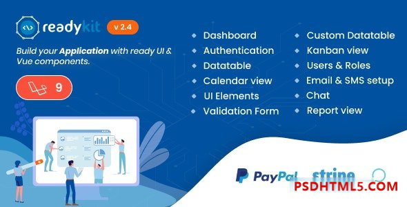 ReadyKit v2.4.0 – Admin – User Dashboard Template (with functionality) for Laravel + Vue App Development Plugins-尚睿切图网