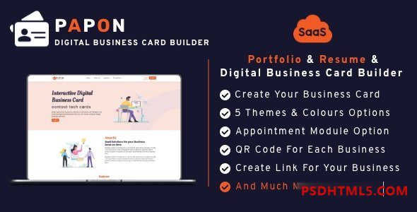 Papon v1.1 - Digital Business Card Builder SaaS 插件-尚睿切图网