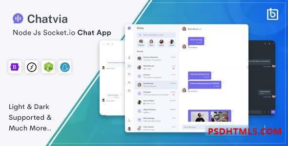 Chatvia v2.2.0 – Nodejs Socket.io聊天应用程序插件-尚睿切图网