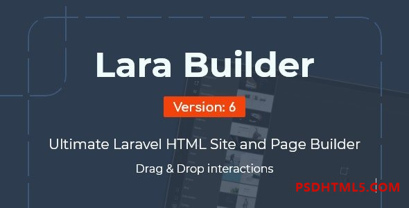 LaraBuilder v6.4.0 – Laravel Drag-Drop SaaS HTML site builder 插件-尚睿切图网