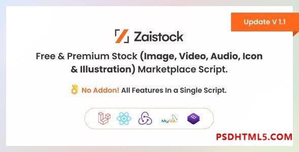 Zaistock v1.1 – 免费 – 高级图片库、视频、音频、图标插图脚本插件-尚睿切图网