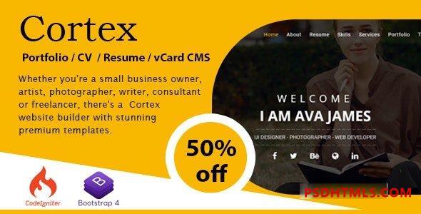 Cortex Portfolio / CV / Resume / vCard CMS v1.2 Plugins-尚睿切图网