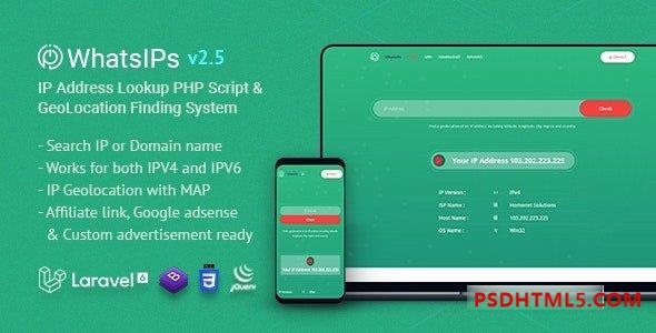 WhatsIPs v2.5 – IP地址查询PHP脚本插件-尚睿切图网