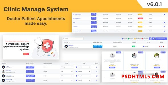 诊所管理系统 v6.0.1 – 医生病人预约管理系统 Laravel 插件-尚睿切图网