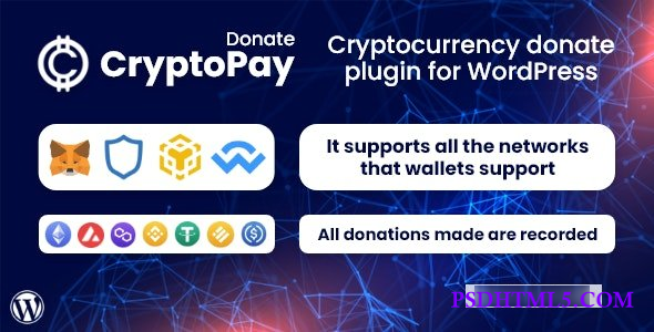 CryptoPay Donate v1.3.0 – Cryptocurrency donate plugin for WordPres  Plugins-尚睿切图网