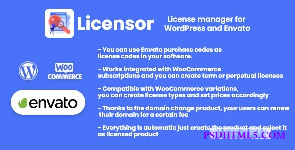 Licensor v1.0.1 – License manager for WooCommerce and Envato  Plugins-尚睿切图网