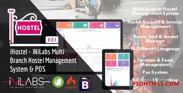 iHostel v2.1 - iNiLabs Multi Branch Hostel Management System - POS - nulled Plugins-尚睿切图网