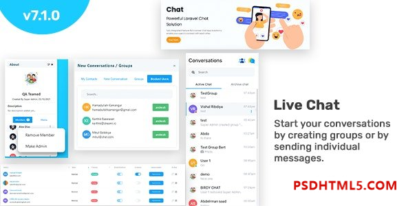 InfyChat v7.1.0 – Laravel Chat App (Private + Group Chat) – 实时聊天插件-尚睿切图网