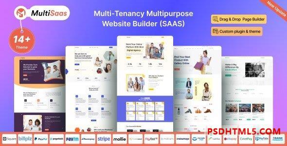 MultiSaas v1.2.0 - 多租户多用途网站生成器（Saas）插件-尚睿切图网