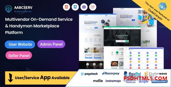 Aabcserv v1.3.0 – Multivendor On-Demand Service – Handyman Marketplace Platform Plugins-尚睿切图网