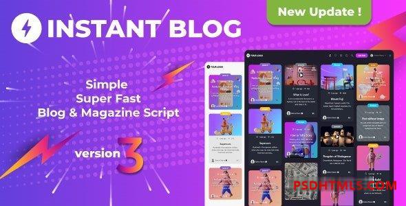 Instant Blog v3.2 – 快速、简单的博客Php脚本 – nulled插件-免激活插件-破解版-尚睿切图网