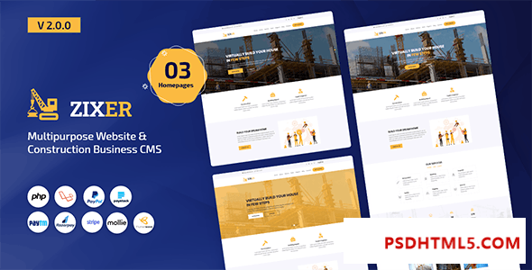 Zixer v2.0.0 – 多用途网站 – 建筑商业公司 CMS 插件-尚睿切图网