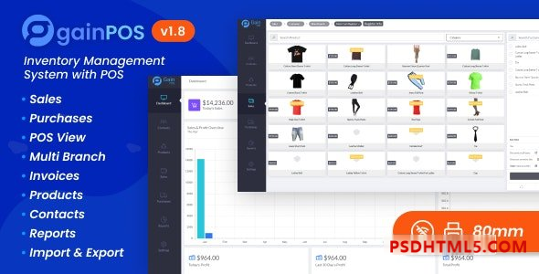 Gain POS v1.8 - 库存和销售管理系统 - nulled插件-免激活插件-破解版-尚睿切图网