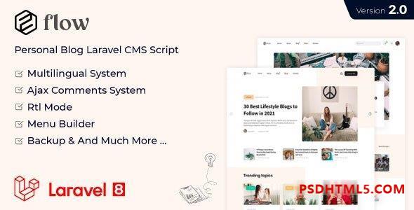 Flow v2.11 – Laravel 个人多语言博客脚本 – nulled插件-免激活插件-破解版-尚睿切图网