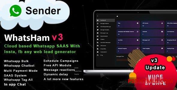 WhatsHam v3.6.1 – 基于云的 WhatsApp SASS 系统与线索生成器插件-尚睿切图网