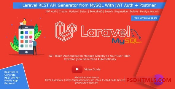 Laravel REST API Generator from MySQL With JWT Auth + Postman v3.0插件-尚睿切图网