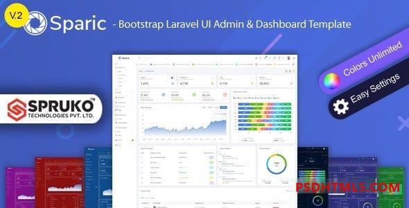 Sparic v2.0 – Laravel 管理仪表盘模板 插件-尚睿切图网