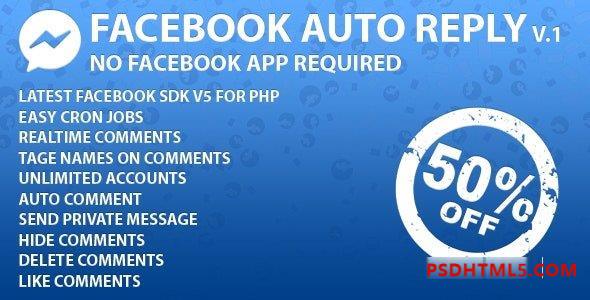 Facebook Auto Reply (SAAS Ready) v2.0.1 插件-尚睿切图网