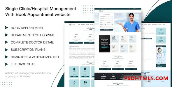 Single Clinic/Hospital Management With Book Appointment website v1.0 Plugins-尚睿切图网