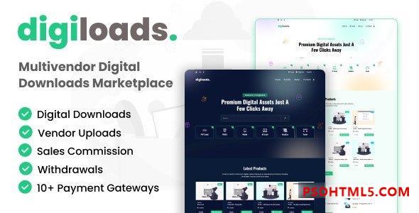 Digiloads v1.0.1 – 多供应商数字下载市场插件-尚睿切图网
