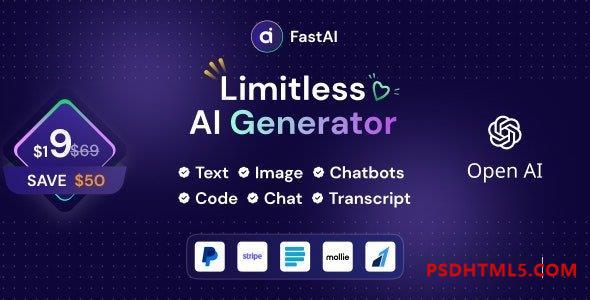 FastAi v1.2.1 – SaaS AI Content Voice Text Image Chat – 代码生成器插件-尚睿切图网