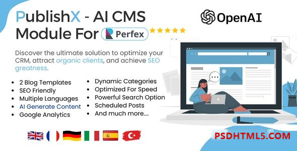 PublishX v1.0 – AI Powered CMS for Perfex CRM 插件-尚睿切图网