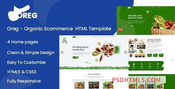 Oreg – Organic Shop HTML Template-尚睿切图网