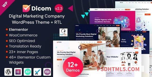 Dicom v2.3 – IT Startup – SEO Marketing Services wordpress主题-WordPress Theme-尚睿切图网