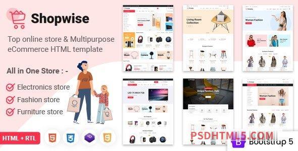 Shopwise v1.3 - eCommerce Multipurpose Bootstrap 5 HTML Template-尚睿切图网