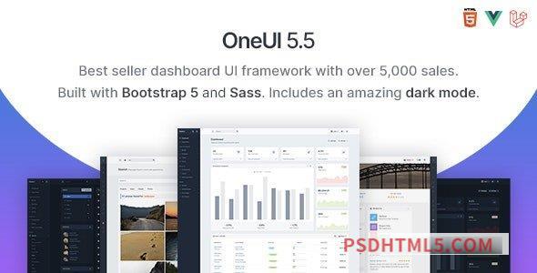 OneUI v5.5 – Bootstrap 5 Admin Dashboard Template, Vue Edition – Laravel 9 Starter Kit-尚睿切图网