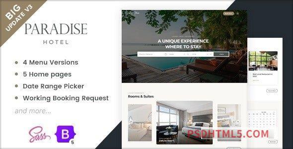 Responsive Paradise Hotel v3.0-尚睿切图网