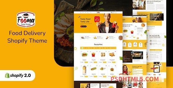 Fooma - Responsive Fast Food Delivery Shopify Theme-尚睿切图网