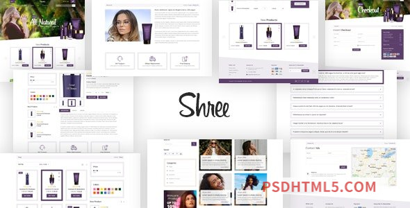 Shree v1.0 – Cosmetic and beauty shop psd template-尚睿切图网