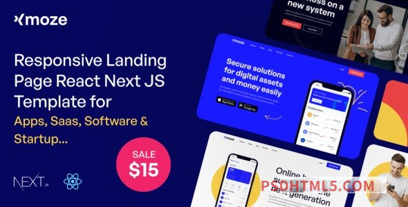 Xmoze – React Next JS Landing Page Template-尚睿切图网