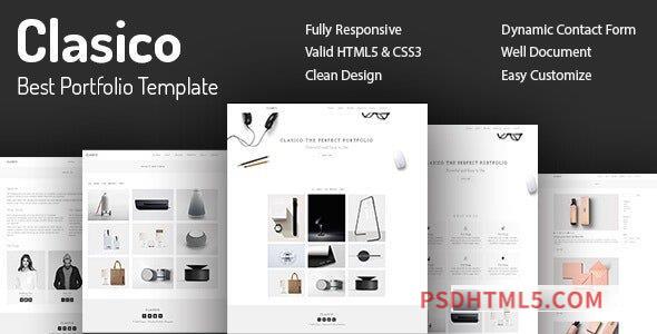 Clasico – Minimal Portfolio HTML5 Template-尚睿切图网