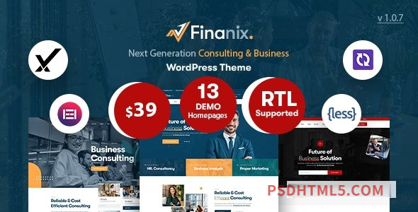 Finanix v1.0.7 – Business wordpress主题-WordPress Theme-尚睿切图网