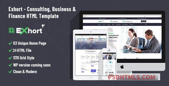 Exhort – Consulting Business And Finance Bootstrap 4 HTML Template-尚睿切图网