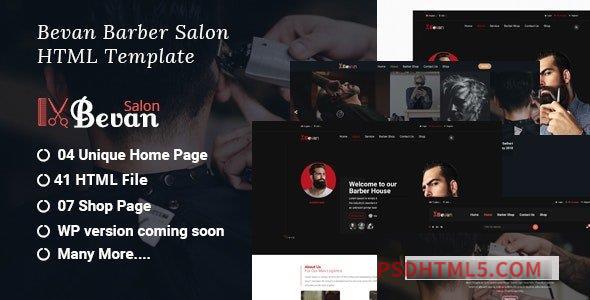 Bevan – Barber Salon Bootstrap 4 HTML Template-尚睿切图网