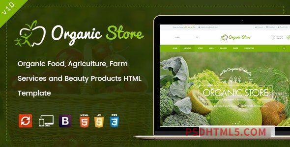 Organic Store – Agriculture and Beauty Products HTML Template-尚睿切图网