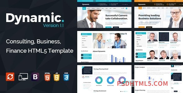 Dynamic v1.1 – Consulting, Finance HTML5 Template-尚睿切图网