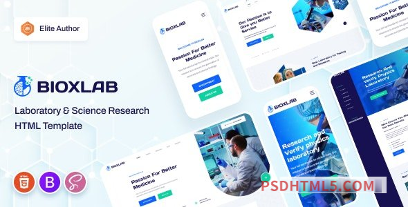 Bioxlab - Laboratory - Science Research HTML5 Template + RTL-尚睿切图网