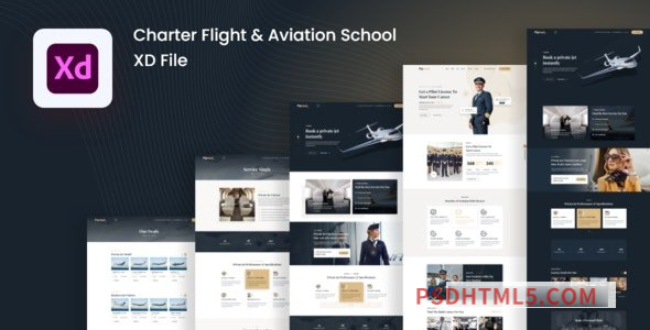 Flynext – Private Jet Aviation XD Template-尚睿切图网