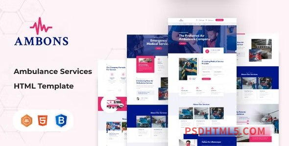 Ambons - Ambulance Service HTML Template-尚睿切图网