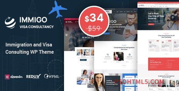 Immigo v1.3 – immigration and Visa Consulting wordpress主题-WordPress Theme-尚睿切图网