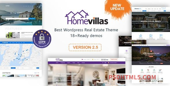 Home Villas v2.5 – Real Estate wordpress主题-WordPress Theme-尚睿切图网