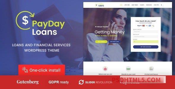 Payday Loans v1.1.5 – Banking, Loan Business and Finance wordpress主题-WordPress Theme-尚睿切图网