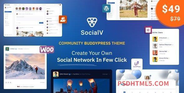 SocialV v1.6.3 – Social Network and Community BuddyPress Theme-尚睿切图网