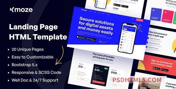 Xmoze - HTML Landing Page Template-尚睿切图网