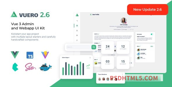 Vuero v2.6.0 - VueJS 3 Admin and Webapp UI Kit-尚睿切图网