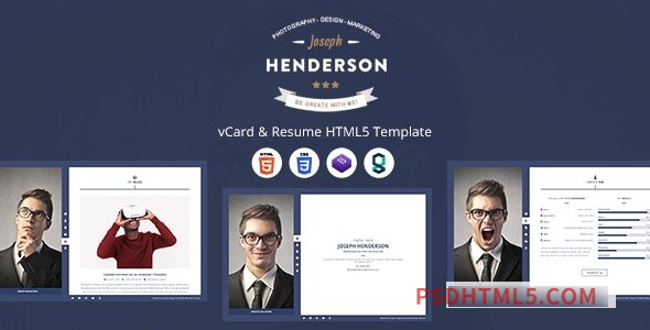 Henderson - vCard - Resume HTML5 Template-尚睿切图网